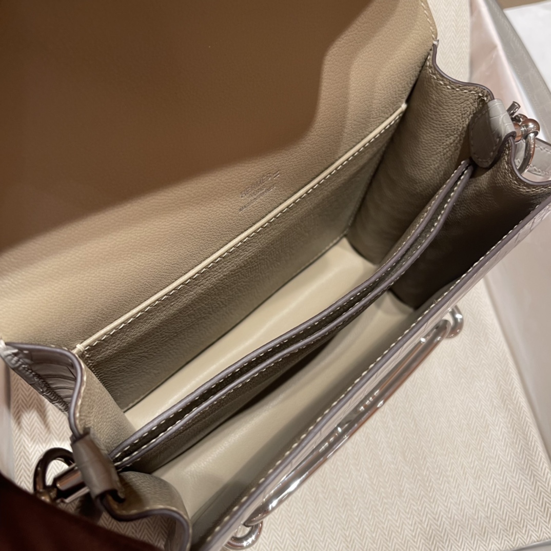 에르메스 룰리스18 은장 리자드 악어가죽